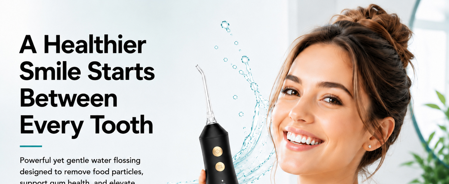 SimpliCare F5052 cordless water flosser for daily oral care and deep cleaning