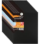 CONDA Black Canvas Panels 8x10 inch, Pack of 14, 100% Cotton Acid-Free, 8 oz Gesso-Primed, Art Bo...