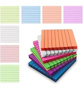HAUTOCO 600 Sheets Transparent Sticky Notes, 3x3 inch Lined Clear Sticky Notes for Annotating Boo...