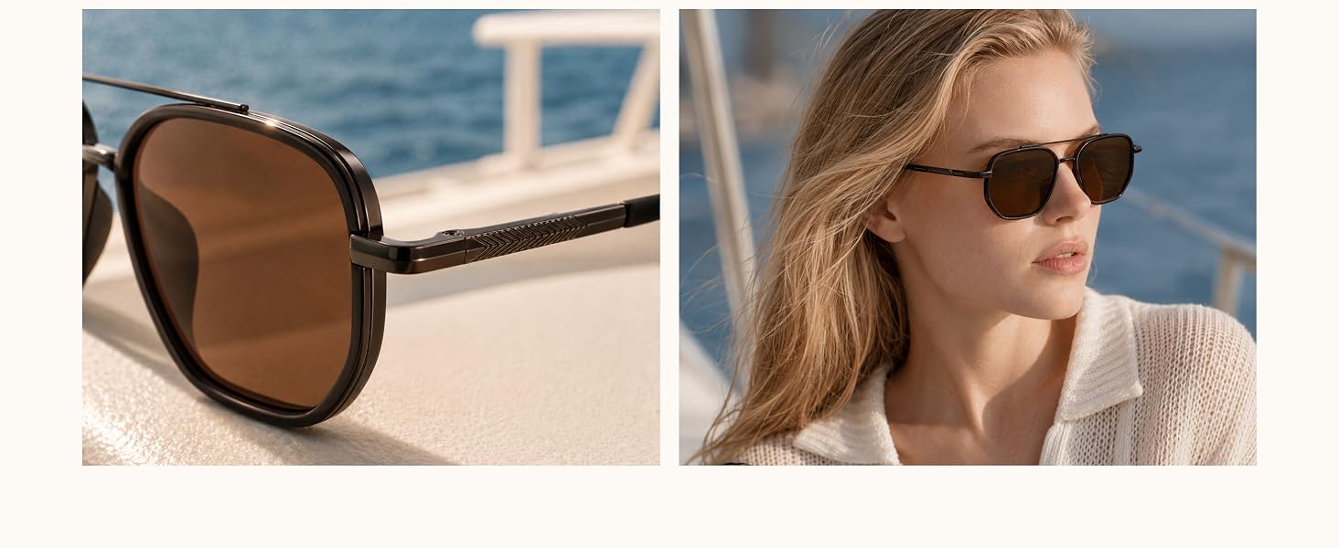 Tangle Free Polarized Aviator Sunglasses for Women