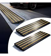 Yescom Driveway Curb Ramp 2 Pack 8FT Coverage 2.6" Rise Anti-Scrape Rubber | Threshold Bridge for...