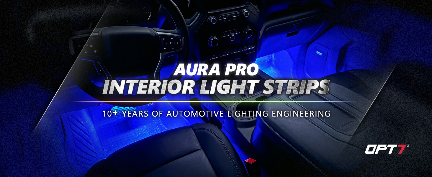 OPT7 Aura Pro Interior Car Lights with Smart App Control and Single Row or Double Row LED