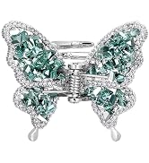 SHE'S FREE STYLE JUST FOR YOU Butterfly Crystal Hair Clip, Elegant Original Handmde Rhinestone Ha...