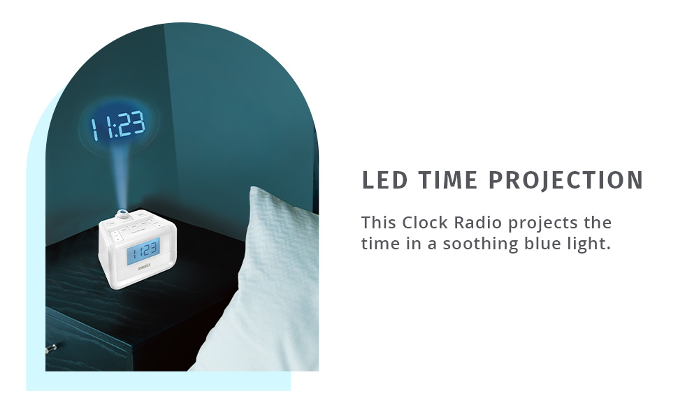 Homedics Sound Spa Alarm Clock with LED Projection