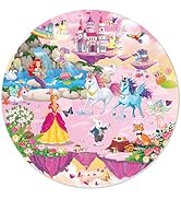 SYNARRY Unicorn Princess Mermaid Fairy Floor Puzzle for Kids Ages 3-5, Large 70 Piece Wooden Puzz...
