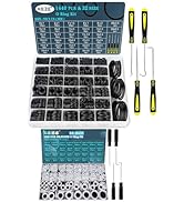 KEZE 1228 Pcs 32 Size Clear Food Grade Silicone O Rings and 1440 Pcs Rubber O Rings Kit for Valve...