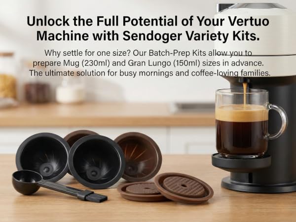 Unlock the Full Potential of Your Vertuo Machine with Sendoger Variety Kits.