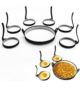 GAGAQI Egg Ring Set, Non Stick Silicone Egg and Omelet Cooker Mold for Pancakes, Patties and Engl...