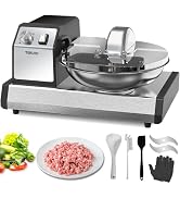 TERUISI Commercial Food Processor, 250W Heavy Duty Electric Meat Grinders with 1500RPM Blade Spee...