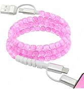 Atsidexa 4-in-1 Beaded Charging Cable, MFi Certified, Works with CarPlay, 3.3FT 60W Fast Charger ...