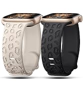 IKANFI Leopard Engraved Bands Compatible with Apple Watch Band 41mm 40mm 38mm 49mm 45mm 44mm 42mm...