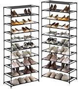 Youdesure 10 Tier Shoe Rack Set of 2, Sturdy Shoe Shelf, Tall Shoe Rack Organizer for 20 Pairs, S...