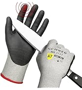 High Level Cut Resistant Work Gloves for High Risk Work, ANSI A7 Cutting Gloves with Reinforced T...