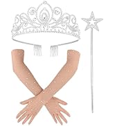 Ondder Princess Costume Accessories Set for Women Crown Star Magic Wand and Rhinestone Cutout Glo...