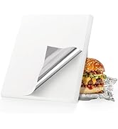 EUSOAR Sandwich Paper Wraps, 100 Sheets 12"x 12" White Heat Insulated Burritos Wrappers, Precut A...
