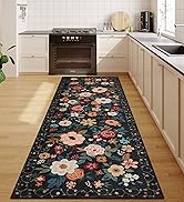 DUKINO 2x6 Runner Rug for Hallway, Washable Kitchen Runner Rug with Non Slip Backing, Low Pile So...