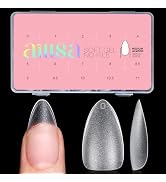 AILLSA Medium Almond Nail Tips 450PCS Full Cover Clear Acrylic Nail Tips Double-Sided Matte No Ne...