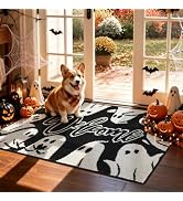Ileading Halloween Indoor Door Mat 2x3ft, Washable Muddy Mats for Dogs, Absorbent Ghosts Entrance...