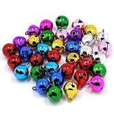 100pcs Multicolored Mini Bell,Small Bells Jingle Bell Tinkle Bell for Christmas Decoration Christ...