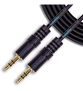 SatelliteSale Auxiliary 3.5mm Audio Jack Male to Male Digital Stereo Aux Cable PVC Black Cord (3 ...