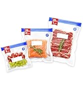 ZABINS 60 Pcs Reusable Vacuum Sealer Bags for Food, 3 Size BPA-Free Vacuum Storage Bags with Seal...