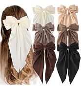6 PCS Hair Bows for Women, Big Bow Hair Clips for Girls, Silky Satin Hair Bows Clips Oversized Lo...