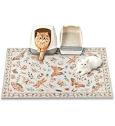 PPET Cat Litter Mat, 35" x 23" Litter Mat, Traps 100% Cat Litter, Non-Slip Litter Box Trapping Ma...