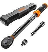 HORUSDY 1/2-Inch Drive Click Torque Wrench Set – 10–170 ft-lb / 13.6–230.5 Nm, ±3% Precision, Dua...