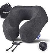 napfun Travel Pillow, Travel Accessories & Travel Essentials for Airplane Upgraded 100% Pure Memo...