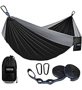 Kootek Camping Hammock, Portable Hammocks with Tree Straps & Attached Carry Bag, Camping Essentia...