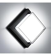 BIRITALO LED Porch Lights 12W 6500K Outdoor Wall Sconce Light Double-Layer Cover Aluminum Exterio...