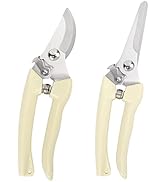 Garden Scissors for Plant Set - 2 Pack, 1 Bypass Pruner+1 Straight Blade Scissors, Sharp Garden S...