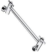 BRIGHT SHOWERS Brass Shower Head Extension Arm for Rain and Handheld Shower Head, 10 Inch Univers...