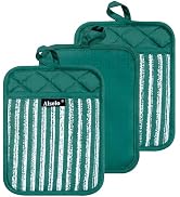 Alselo Silicone Pot Holders Set of 3 Heat Resistant & Non Slip Potholders, Professional Oven Hot ...