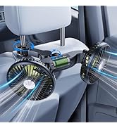 xuenair Car Fans with Battery for Rear Seat,Portable Fan with Adjustable Clip,360° Rotatable Back...