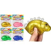 Glitter Slime Filled Dinosaur Sparkly Fidget Ball (1 Unit) Dino Stretchy Stress Ball Stress Relie...