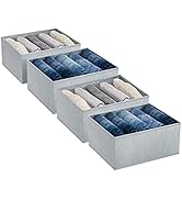 DIMJ Wardrobe Clothes Organizer, Drawer Organizers for Clothing with 5 Compartments, Fabric Close...