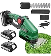 Hedge Trimmer Cordless with Battery and Charger, Quick Charge, 2-in-1 Small Electric Hedge Trimme...