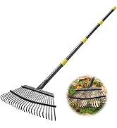 79 Inch Long Garden Leaf Rake, 18 Inch Wide Heavy Duty Leaf Rake for Shrub with 25 Metal Tines,Ya...