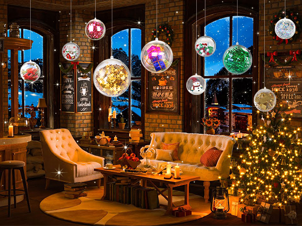 Christmas Ornaments,Clear Plastic Ornaments Balls,Clear Christmas Ornaments for Crafts