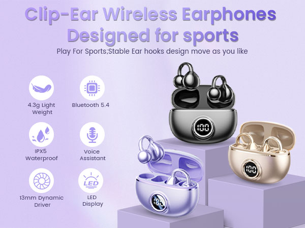 Open Ear Clip-On Earbuds