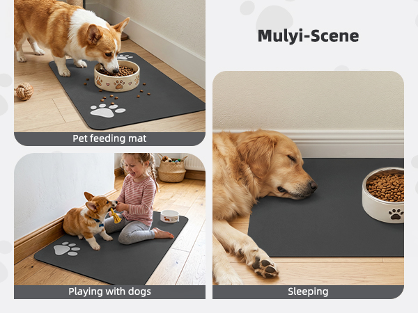 Pet Feeding Mat-Absorbent Dog Mat for Food and Water Bowl-No Stains Easy Clean Dog Food Mat