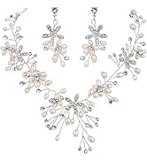 BriLove Women's Bohemian Boho Crystal Teardrop Freshwater Cultured Pearl Handmade Filigree Flower...