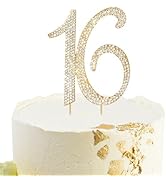 BAHABY Gold Sweet 16 Cake Topper Rhinestones Cake Decorations