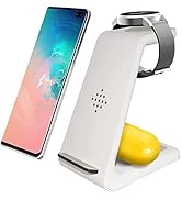 Wireless Charger Samsung 3 in 1 Qi Fast Wireless Charging Station Stand Pad for Kids Girl Adults ...