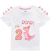 2nd Birthday Girl T-Shirt Dinosaur Party B-Day Themed Tee Gift for Toddler