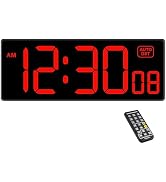 Soobest Digital Wall Clock with Seconds for Gym | Remote Countdown Timer, Large LED Display, 5 Di...