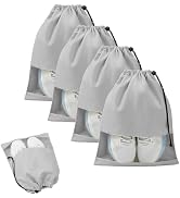 KOIUOWA 4 Pcs Shoe Bags for Travel with Clear TPU Window, 13.8"x17.7" Dustproof Travel Shoe Bags,...