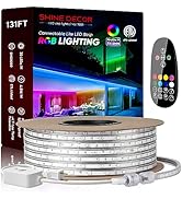 Shine Decor AC120V Lite LED Strip RGB, -4? Cold-Resistant IP65 Waterproof Remote Control Multicol...