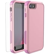 X-belmox Heavy Duty Phone Case for iPhone SE 2022 (3rd Gen) with Glass Screen Protector, 3 in 1 i...